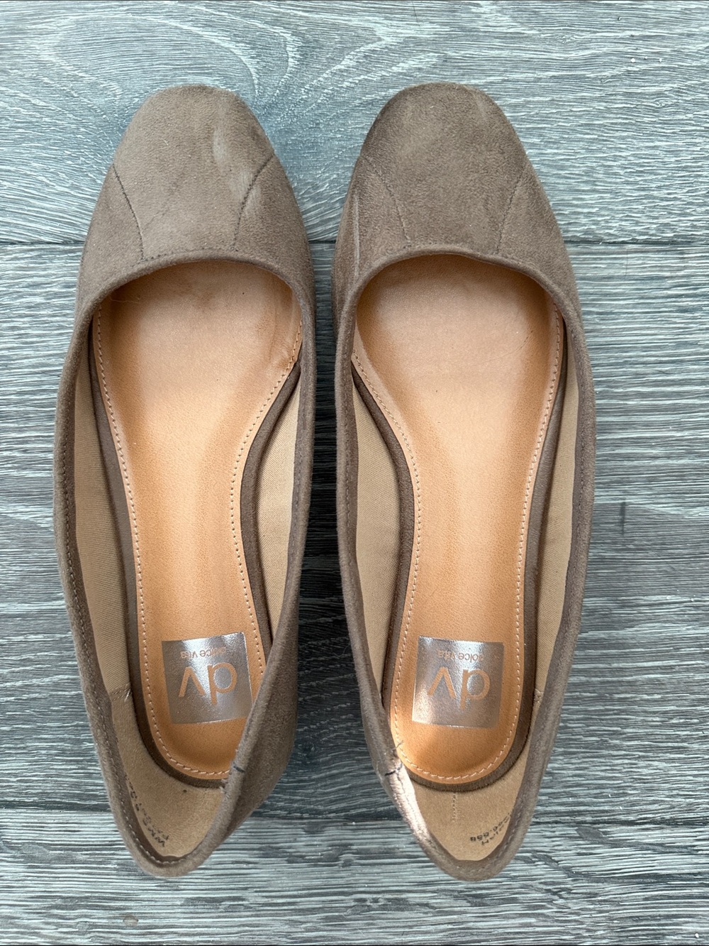 DV by Dolce Vita Taupe Brown Suede Flats